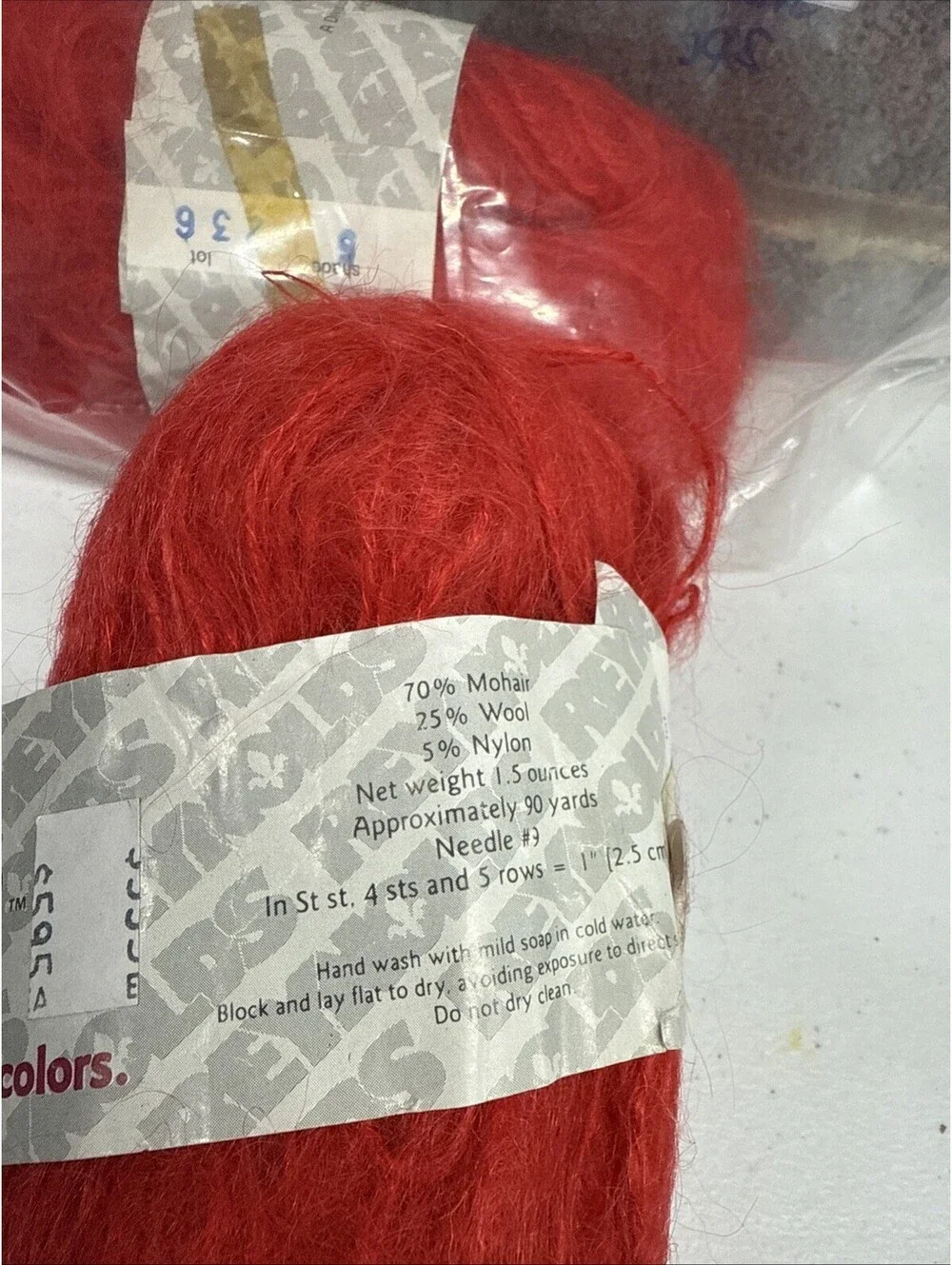 Reynolds Frivoli Shade 6 Red Mohair/Wool/Nylon 2 Skein Lot